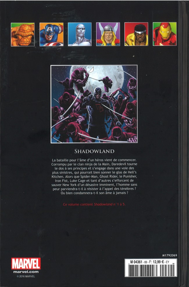 Verso de l'album Marvel Comics - La collection de référence Tome 69 Shadowland