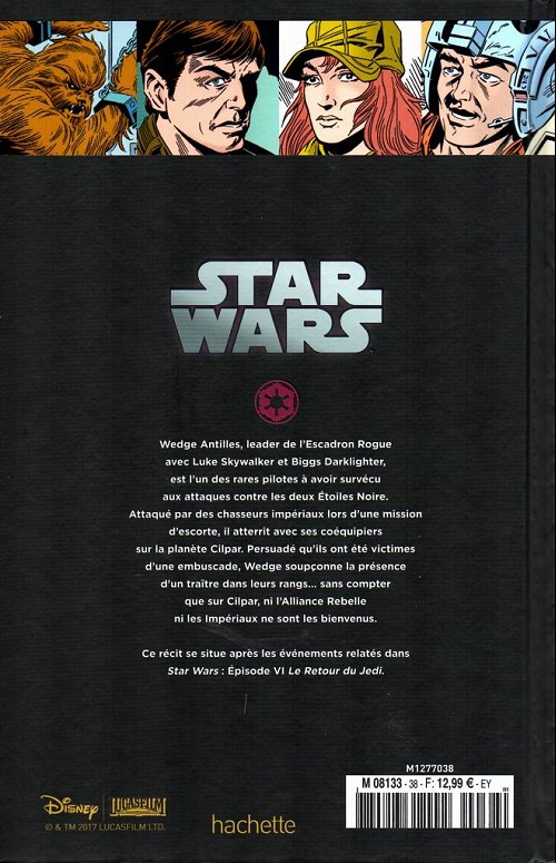 Verso de l'album Star Wars - Légendes - La Collection Tome 38 X-Wing Rogue Squadron - III. Opposition rebelle