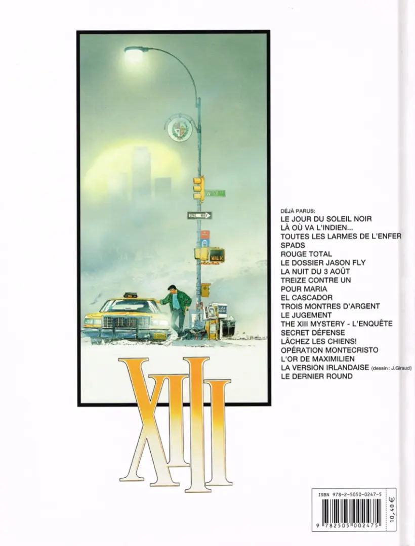 Verso de l'album XIII Tome 19 Le dernier round