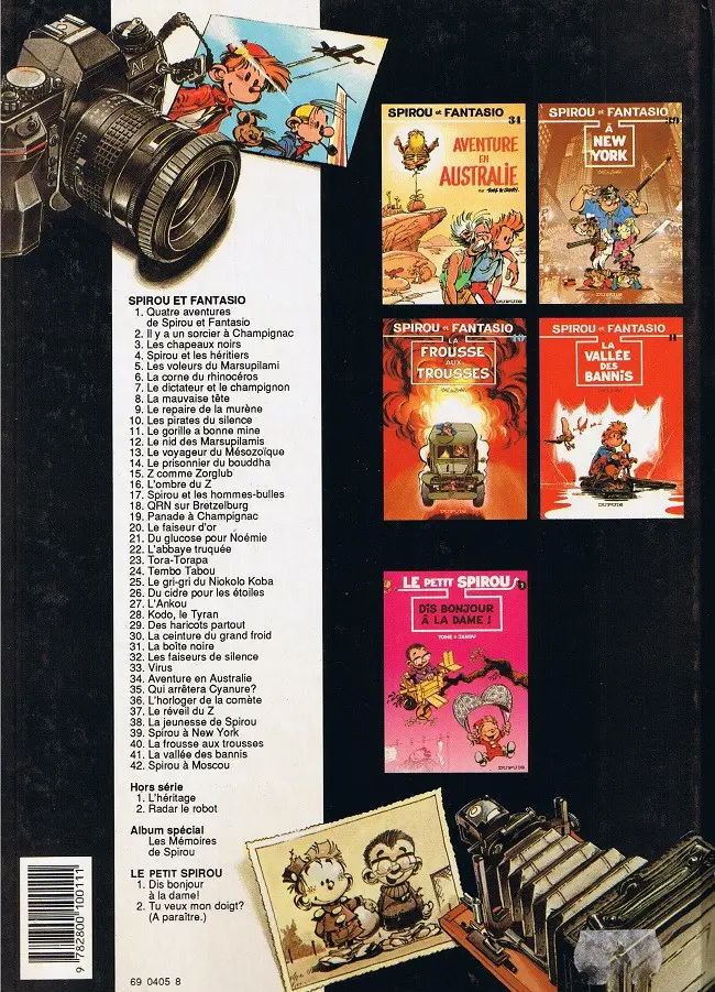 Verso de l'album Spirou et Fantasio Tome 9 Le repaire de la murène