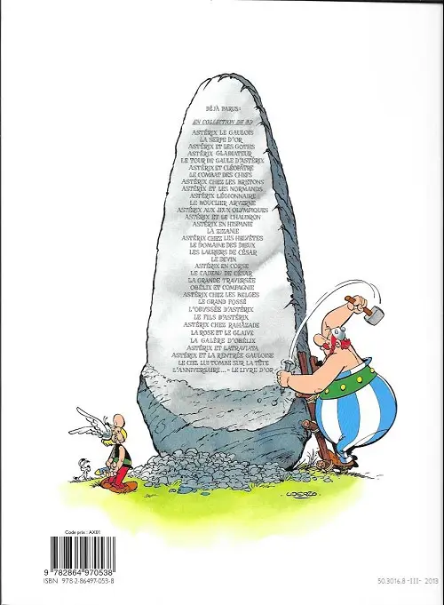 Verso de l'album Astérix Tome 29 La rose et le glaive