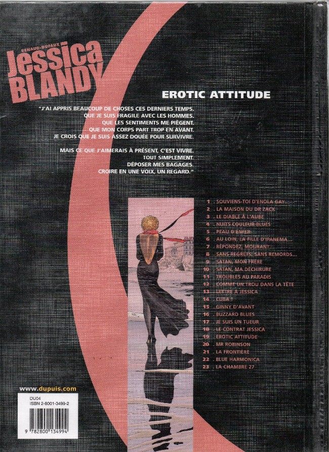 Verso de l'album Jessica Blandy Tome 19 Erotic attitude