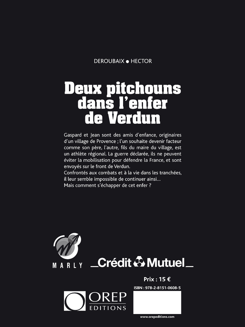 Verso de l'album Deux pitchouns dans l'enfer de Verdun