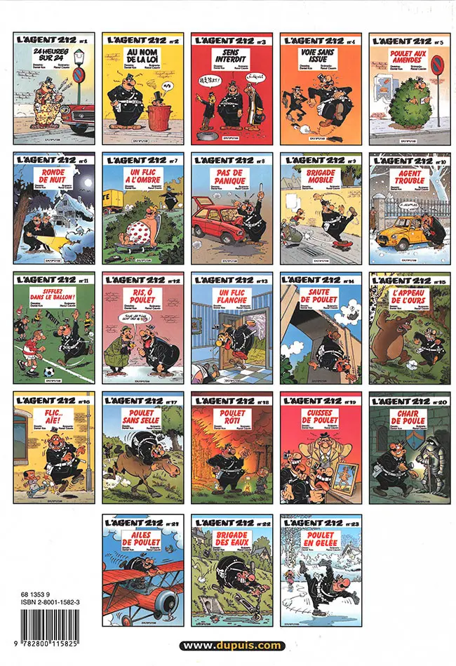 Verso de l'album L'Agent 212 Tome 9 Brigade mobile