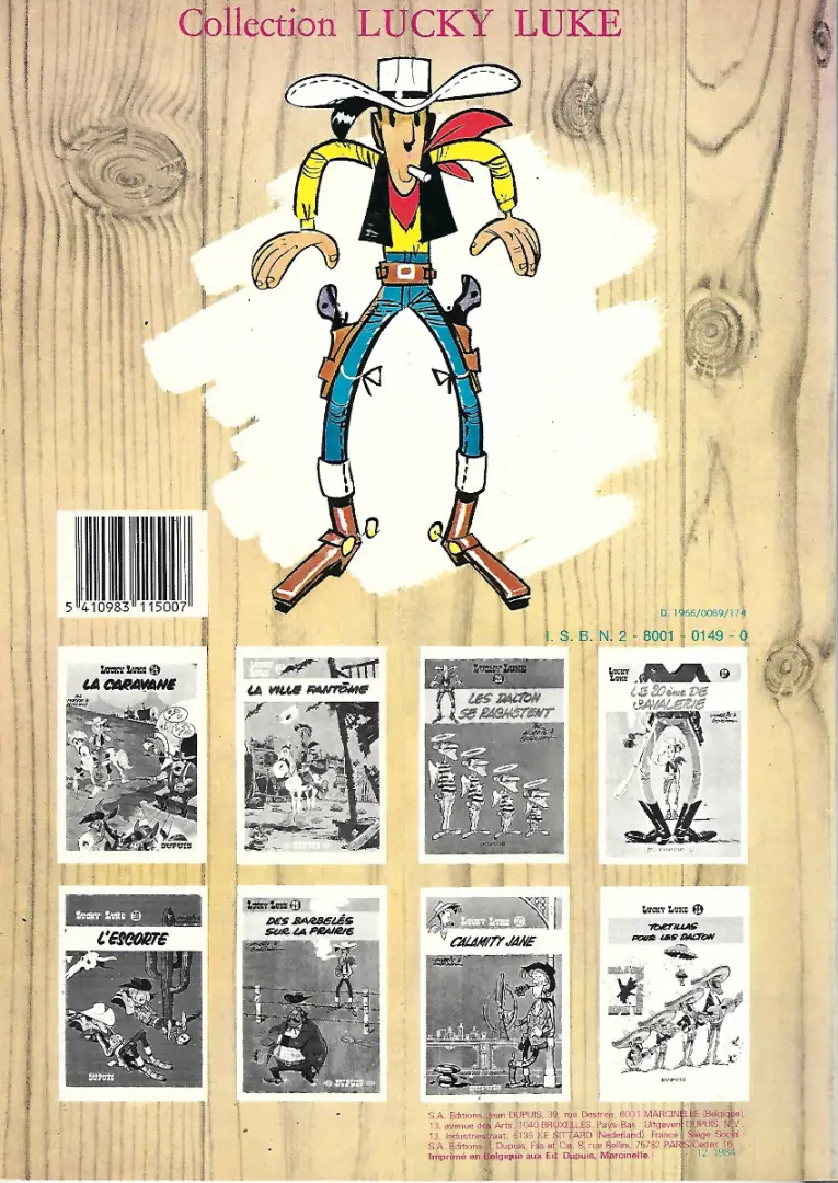 Verso de l'album Lucky Luke Tome 10 Alerte aux Pieds-Bleus