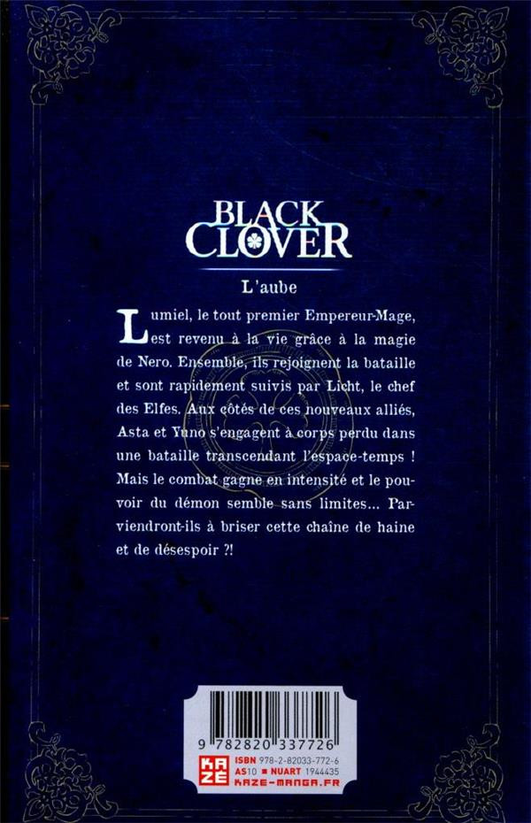 Verso de l'album Black Clover 22