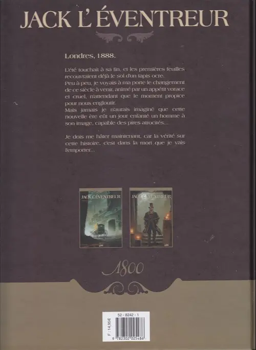 Verso de l'album Jack l'éventreur Tome 2