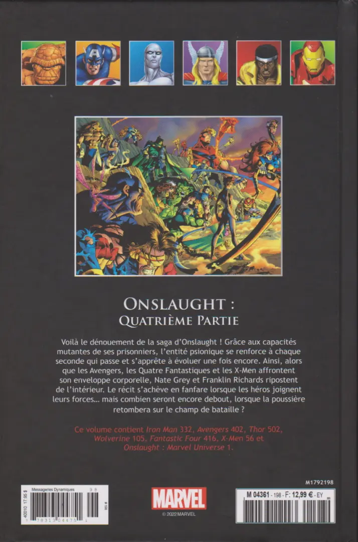 Verso de l'album Marvel Comics - La collection de référence Tome 198 Onslaught : Quatrième Partie