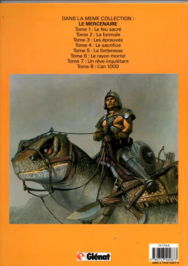 Verso de l'album Le Mercenaire Tome 1 le feu sacré