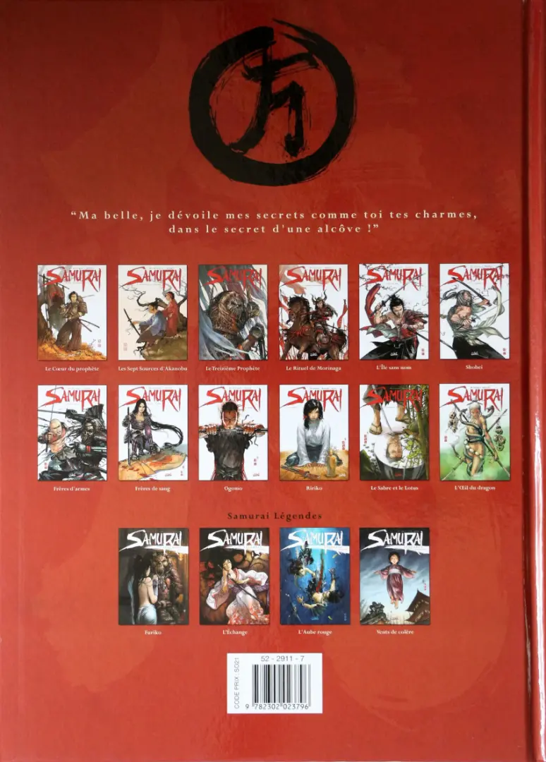 Verso de l'album Samurai Tome 8 Frères de sang