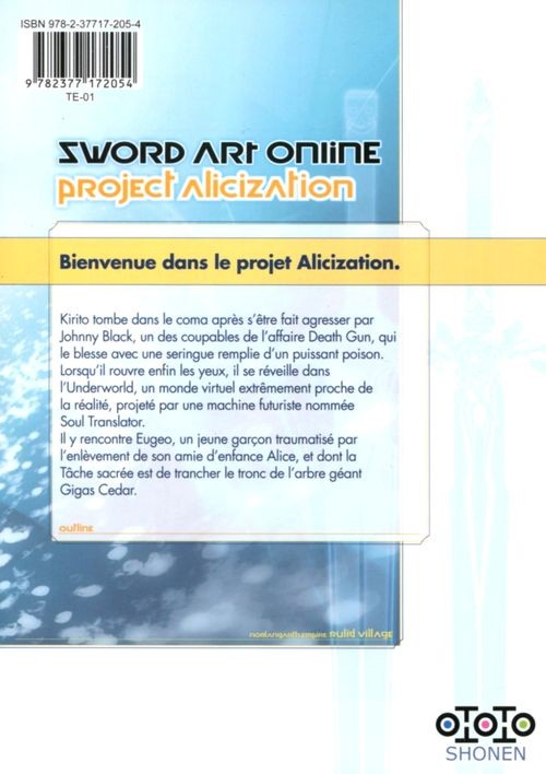 Verso de l'album Sword art online - Project Alicization 002