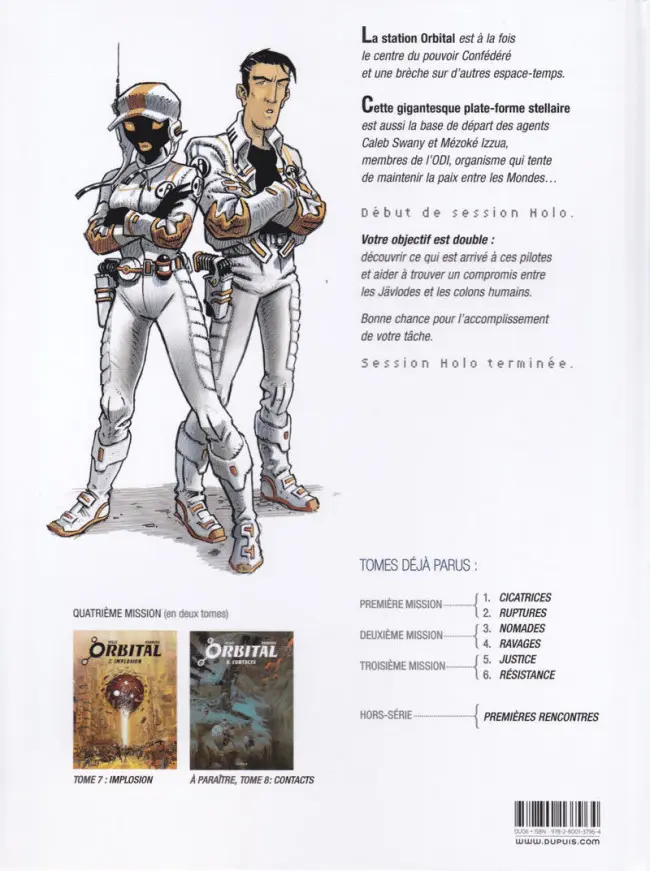 Verso de l'album Orbital Tome 1 Cicatrices