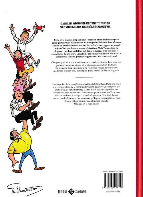 Verso de l'album Bob et Bobette 10 Les martiens sont là