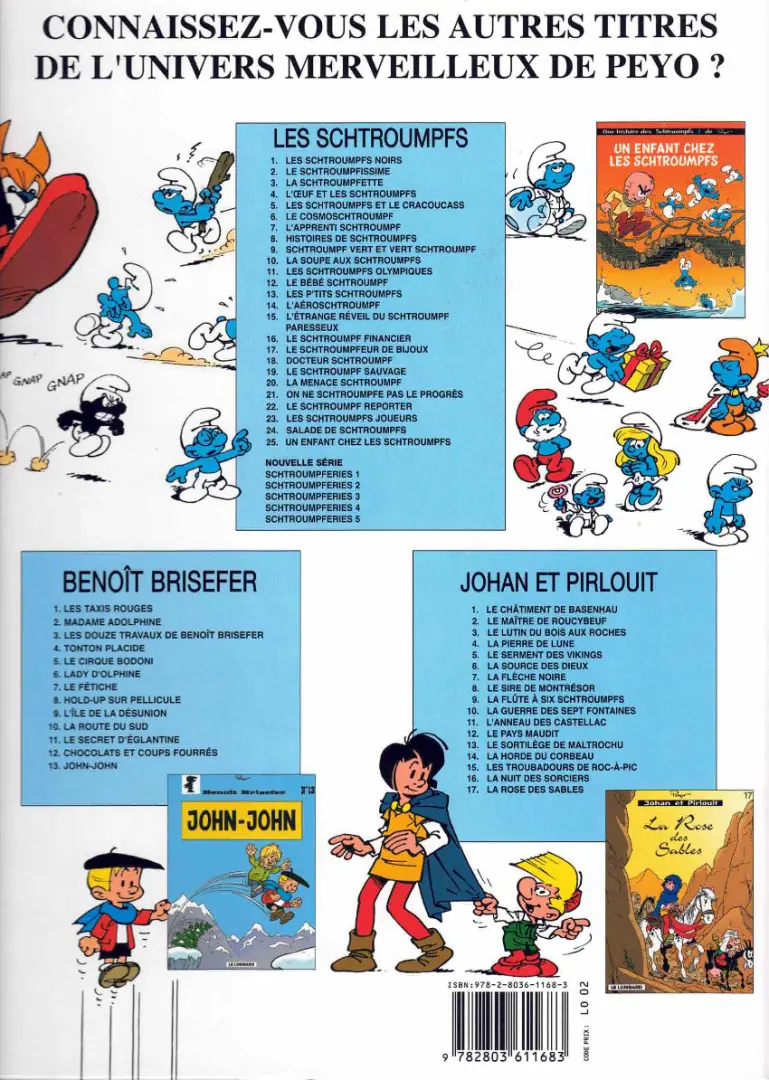 Verso de l'album Schtroumpferies Tome 1