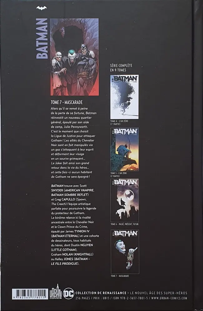 Verso de l'album Batman Tome 7 Mascarade