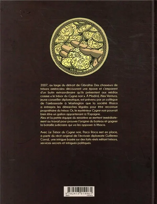 Verso de l'album Le trésor du Cygne noir