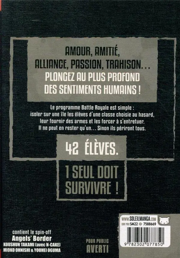 Verso de l'album Battle Royale Ultimate Edition 8