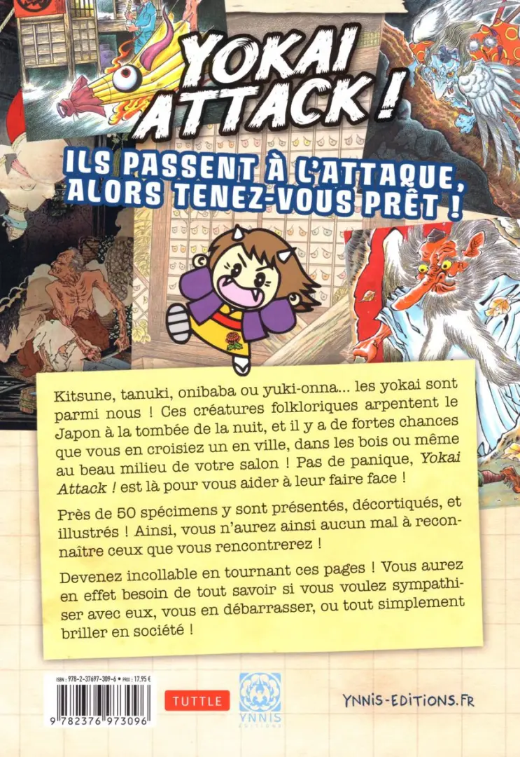 Verso de l'album Yokai Attack ! Guide de survie contre les Yokai et autres monstres japonais