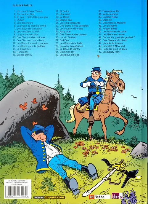 Verso de l'album Les Tuniques Bleues Tome 25 Des Bleus et des bosses