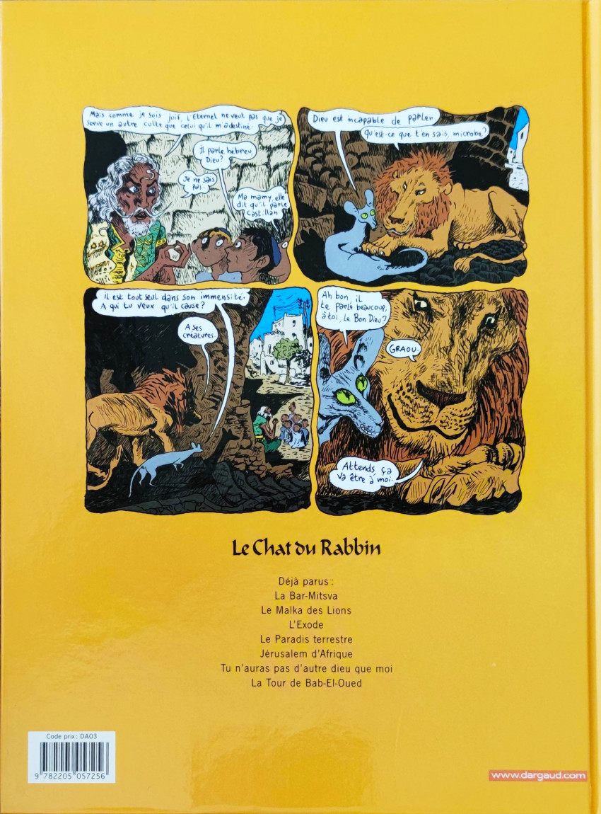 Verso de l'album Le Chat du Rabbin Tome 4 Le paradis terrestre