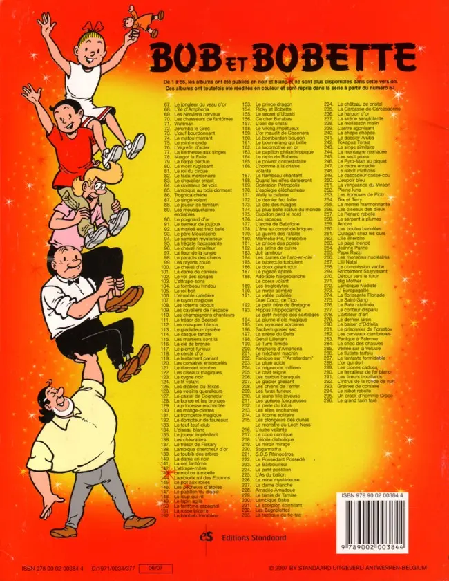 Verso de l'album Bob et Bobette Tome 85 Lambique au bois dormant