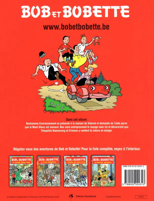 Verso de l'album Bob et Bobette Tome 244 La montagne menacée