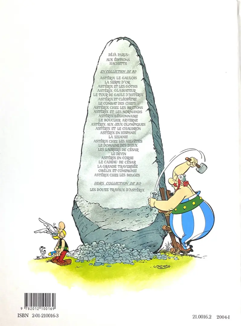 Verso de l'album Astérix Tome 16 Astérix chez les Helvètes