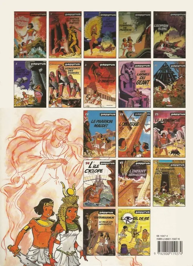 Verso de l'album Papyrus Tome 15 L'enfant hiéroglyphe