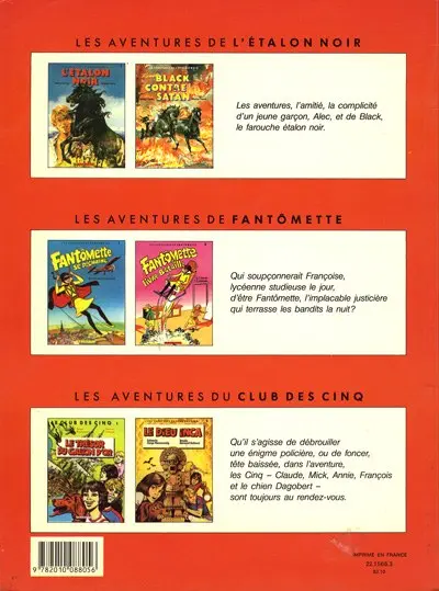 Verso de l'album Le Club des cinq Tome 2 Le Dieu inca