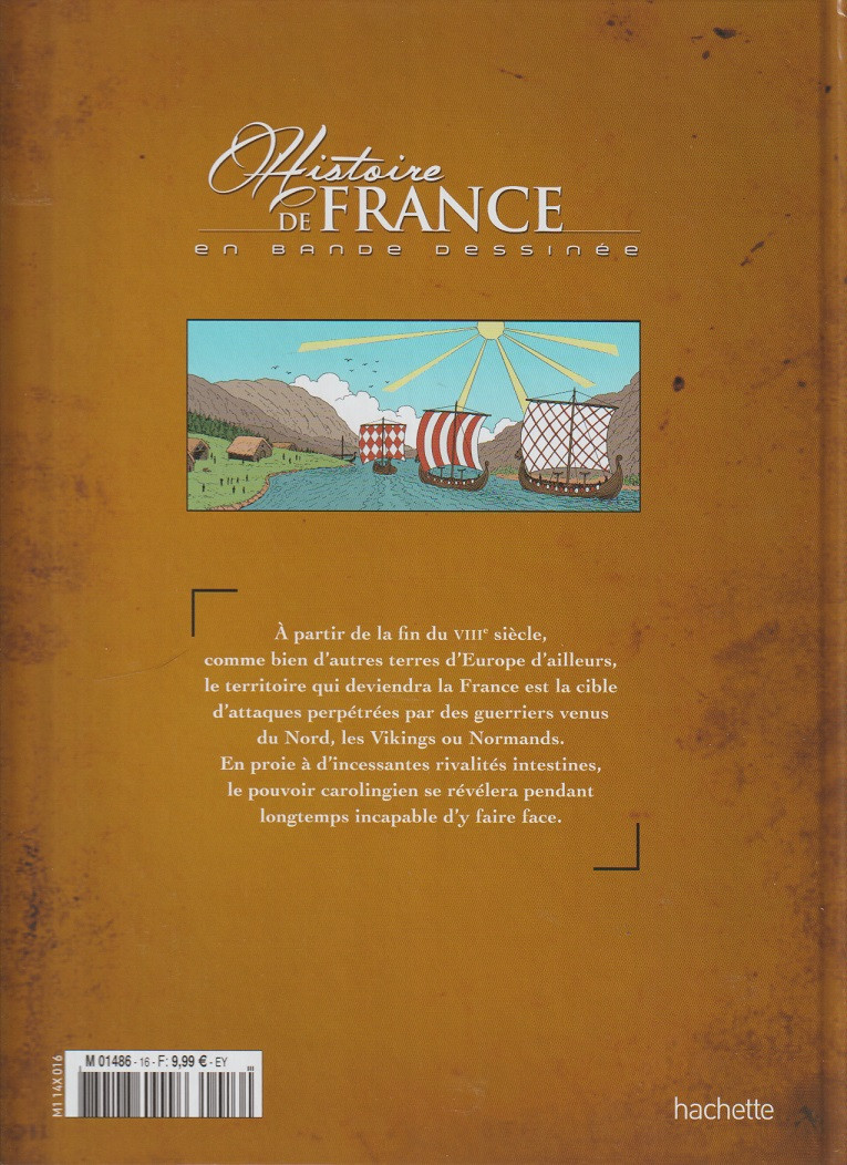 Verso de l'album Histoire de France en bande dessinée Tome 8 Des raids viking à la Normandie 799 / 911