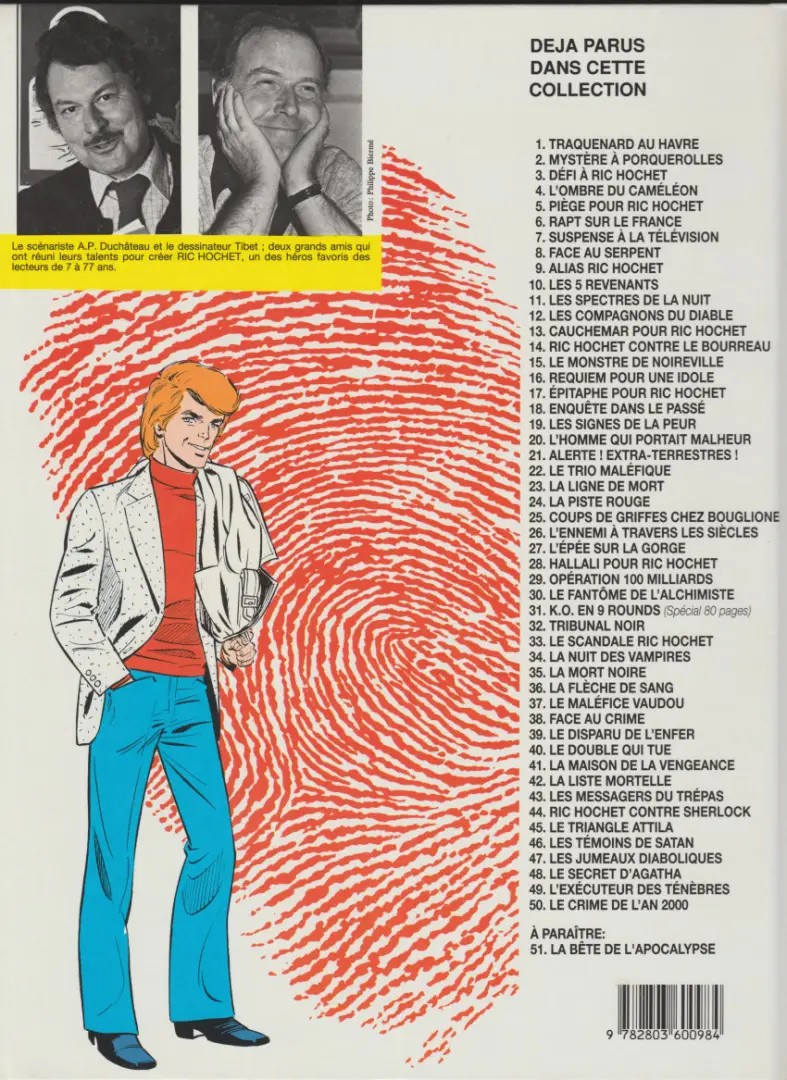 Verso de l'album Ric Hochet Tome 28 Hallali pour Ric Hochet