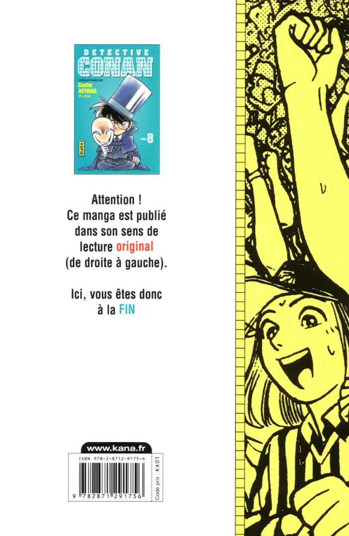 Verso de l'album Détective Conan Tome 8