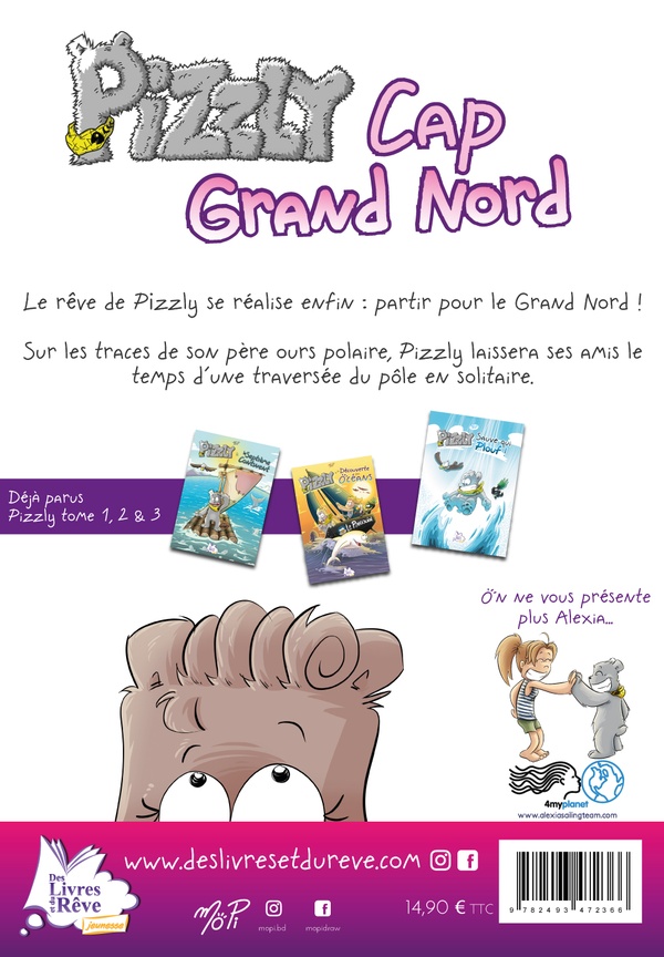 Verso de l'album Pizzly Tome 4 Cap Grand Nord