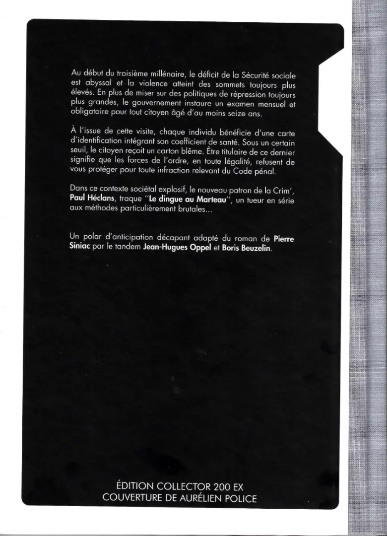 Verso de l'album Carton blême