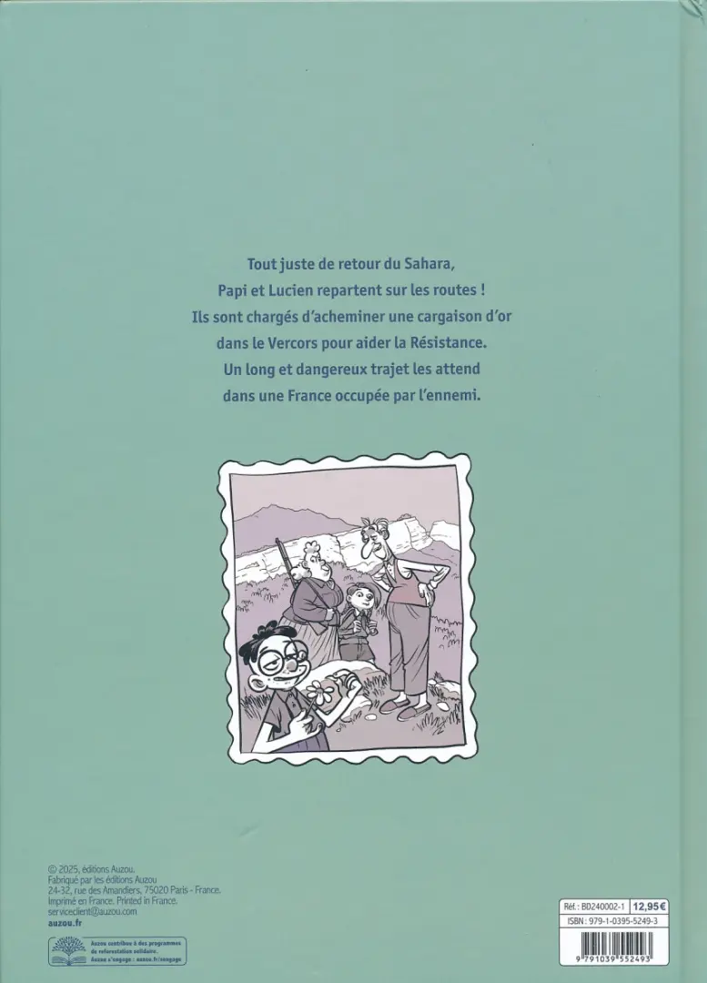 Verso de l'album La drôle de guerre de Papi et Lucien 4 Opération : Résistance !