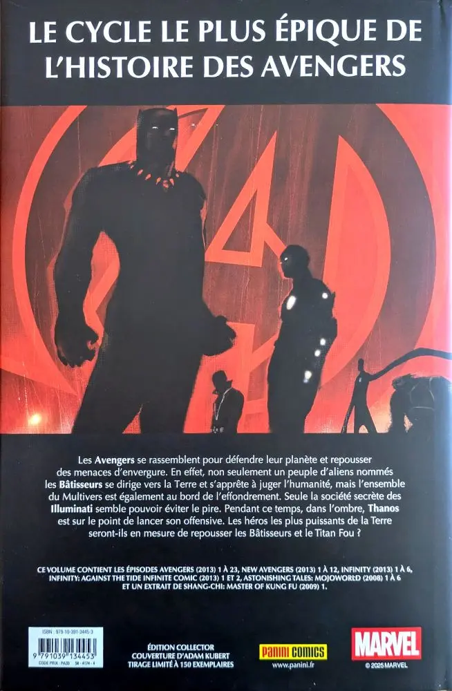 Verso de l'album Avengers de Jonathan Hickman 1