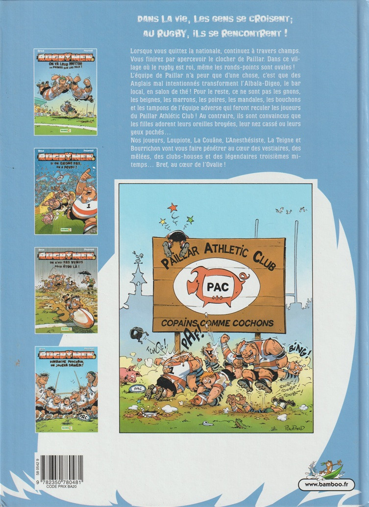 Verso de l'album Les Rugbymen Tome 2 Si on gagne pas, on a perdu !