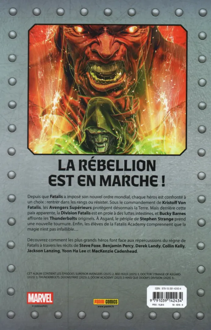 Verso de l'album Doom World - Le règne de Fatalis Volume 3/8