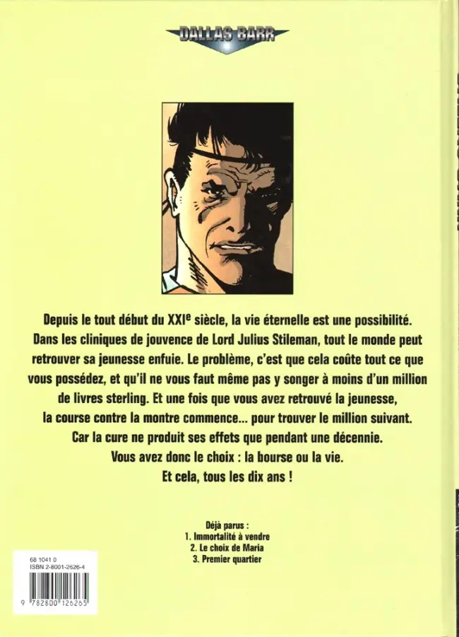Verso de l'album Dallas Barr Tome 3 Premier quartier