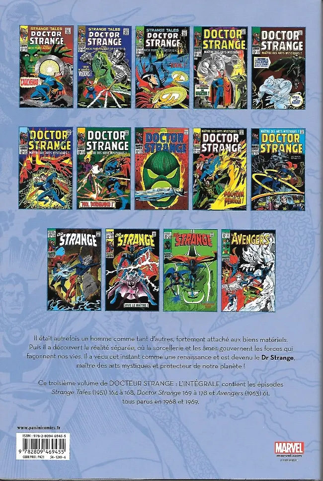 Verso de l'album Docteur Strange (L'intégrale) Tome 3 1968-1969