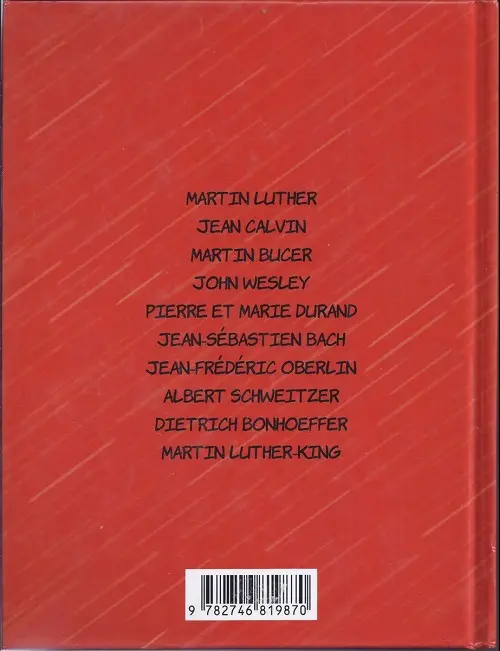 Verso de l'album Figures du protestantisme en B.D. !!!