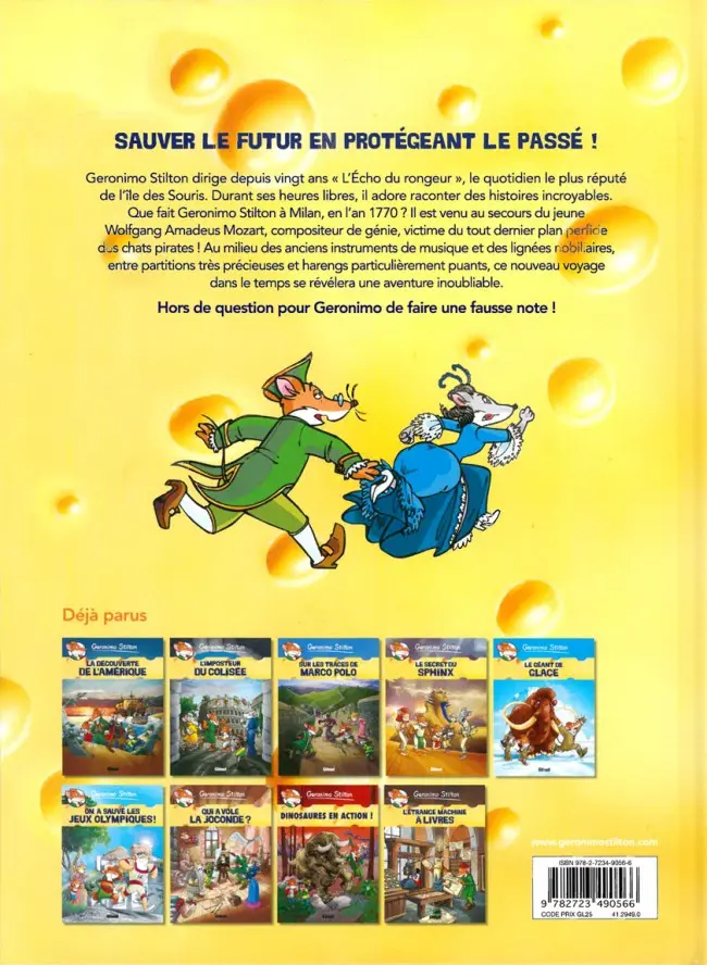 Verso de l'album Geronimo Stilton Tome 10 Rejoue-la nous, Mozart !