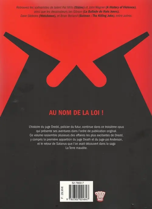 Verso de l'album Judge Dredd Intégrale 03