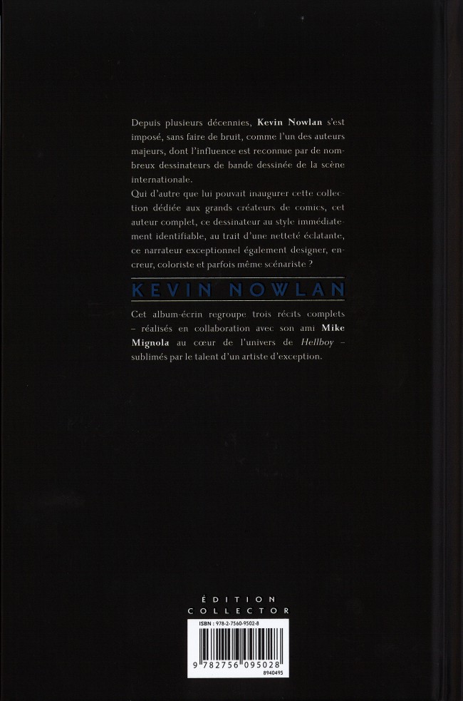 Verso de l'album Kevin Nowlan - Édition Spéciale