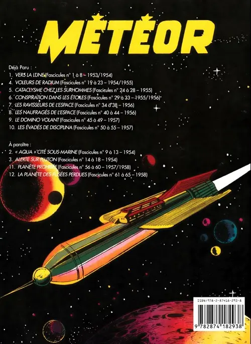 Verso de l'album Météor 10