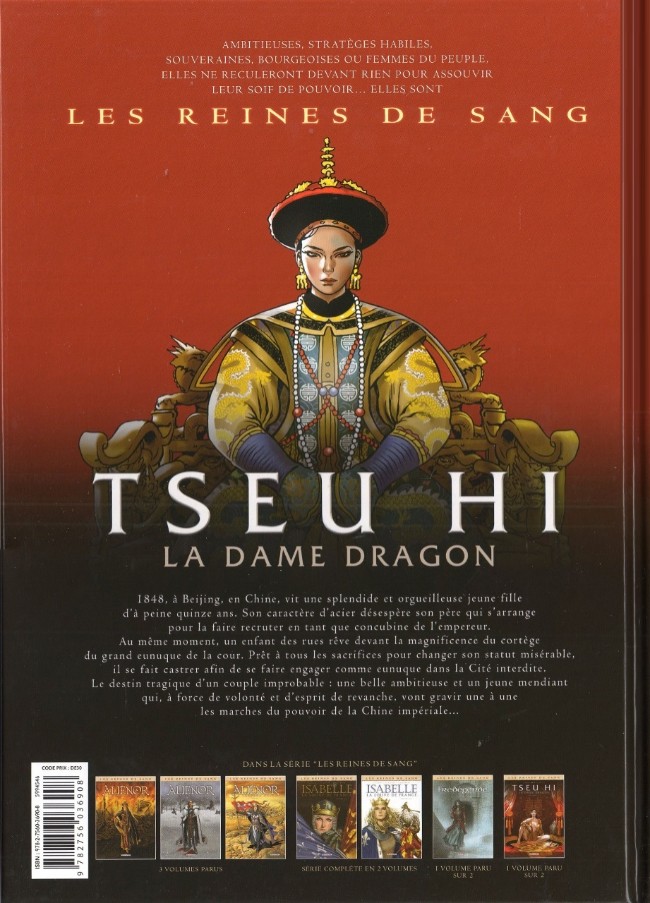 Verso de l'album Les Reines de sang - Tseu Hi, la Dame Dragon Tome 1 La Dame Dragon - Volume 1/2