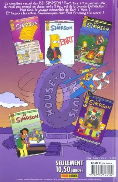 Verso de l'album Les Simpson Tome 5 Looping