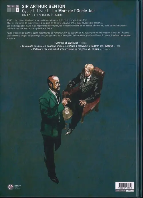 Verso de l'album Sir Arthur Benton Tome 6 La mort de l'oncle Joe