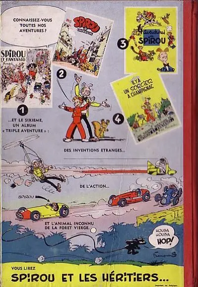 Verso de l'album Spirou et Fantasio Tome 3 Les chapeaux noirs