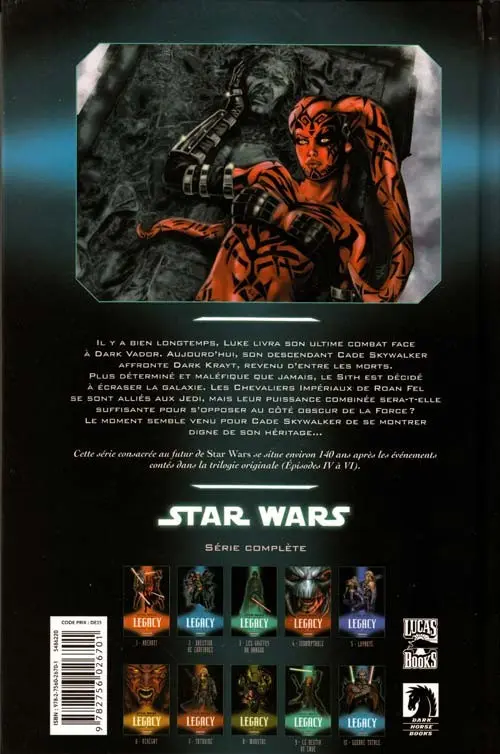 Verso de l'album Star Wars - Legacy Tome 10 Guerre totale